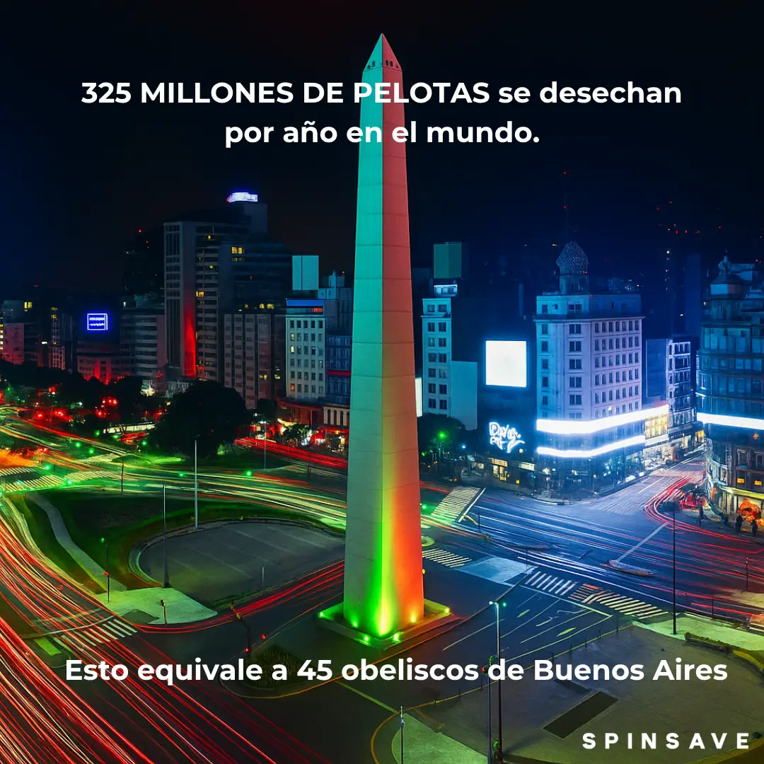 45 obelisco equivale a la cantidad de pelotas desechadas por año en el mundo